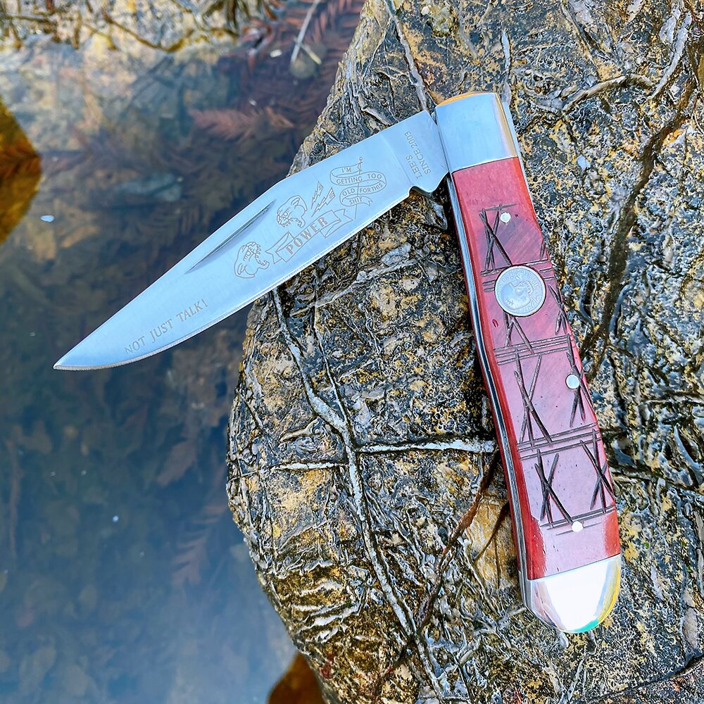 Bone Folder Tool - Watchman Trapper couteaux poche Double lames